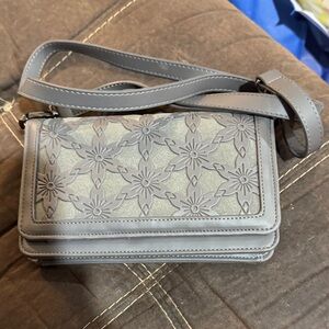 Elegant Gray Floral MEITRUE crossbody Bag